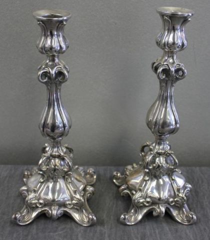 Pair of Antique Silverplate? Shabbat