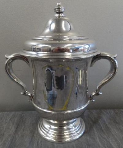 STERLING. Signed Caldwell Lidded Trophy.Approx