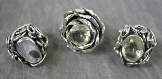 3 Signed Rachel Gera Sterling Rings