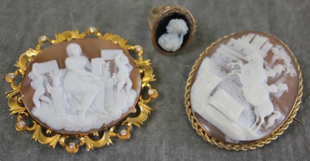 Cameo Lot Including 2 Brooches 15e518