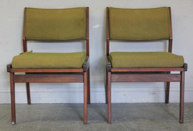 Pair of Jens Risom Chairs Unmarked  15e526