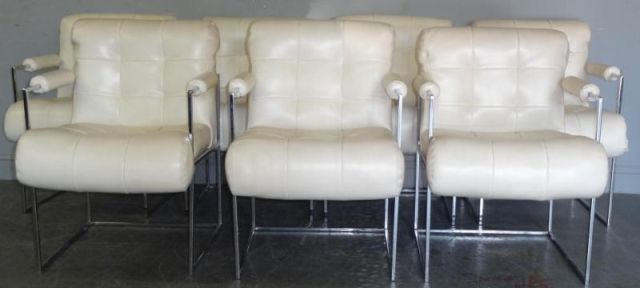 7 Chrome and Upholstered Chairs 15e54f