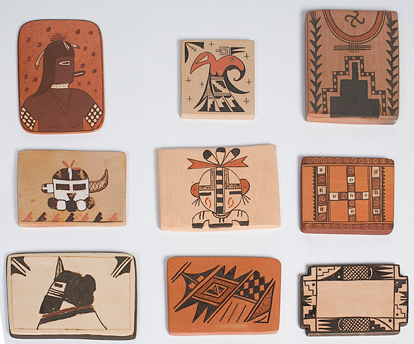Collection of Hopi Painted Tiles