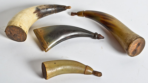 US Small Powder Horns Lot of Four 15e745