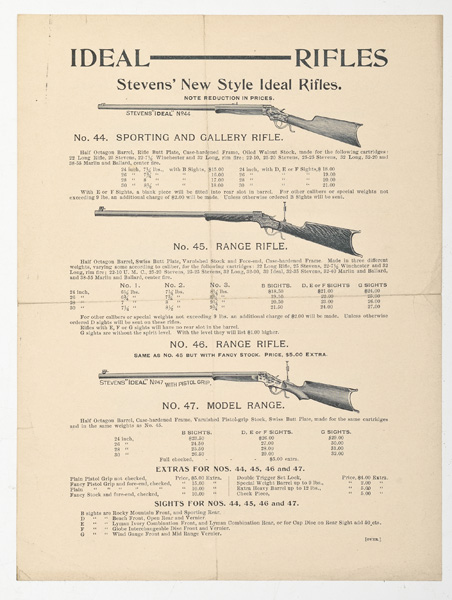 Stevens' 'Ideal Rifles' Circular