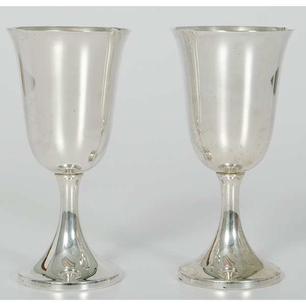 Sterling Silver Wine Goblets 20th 15e856