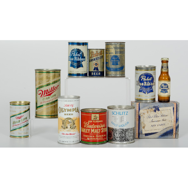 Lot of Budweiser Miller and Pabst Tin