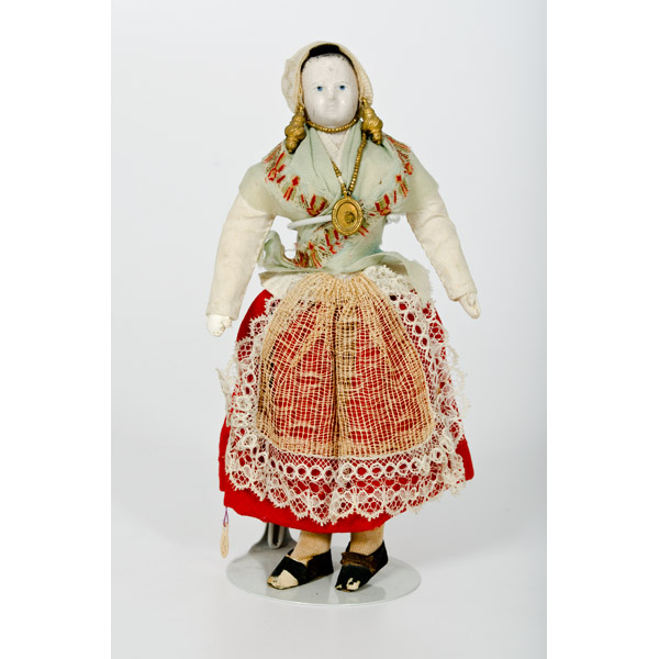 French Carton Moule Peasant Doll French