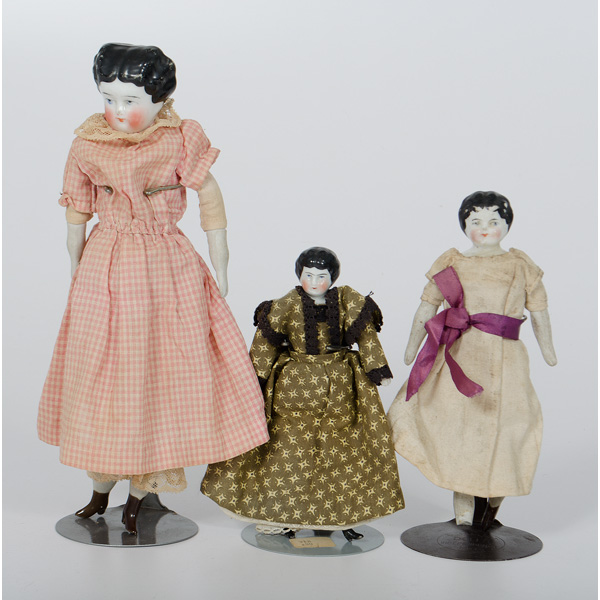 Porcelain Head Dolls German 19th century.