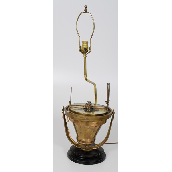 Ships Compass Mounted as Table Lamp