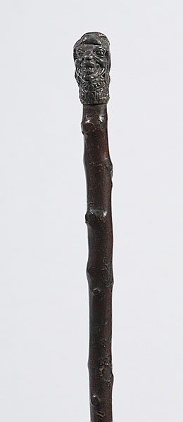 Wood Cane with Silvered Head Handle 15e9ef