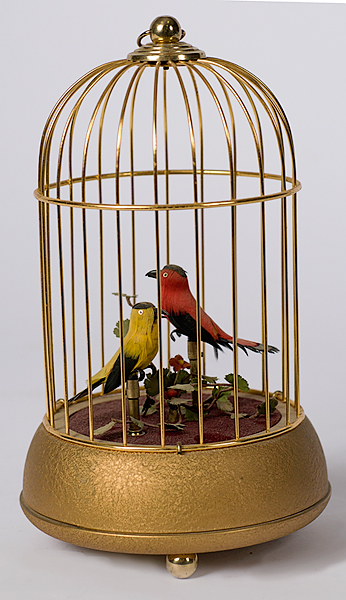 Automaton Birds in Cage 20th century 15e9f9
