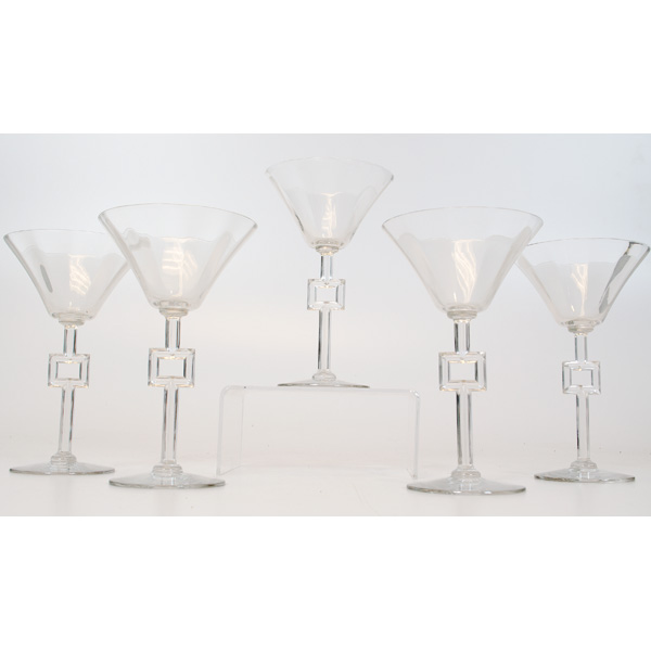 Lot of Five Modern Stemmed Glasses 15ea5b