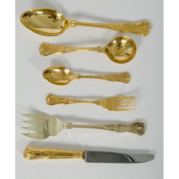 Sheffield Gold Wash Flatware Service 15ea6b