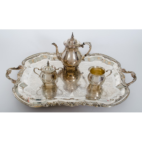Silverplated Tea Service and Tray