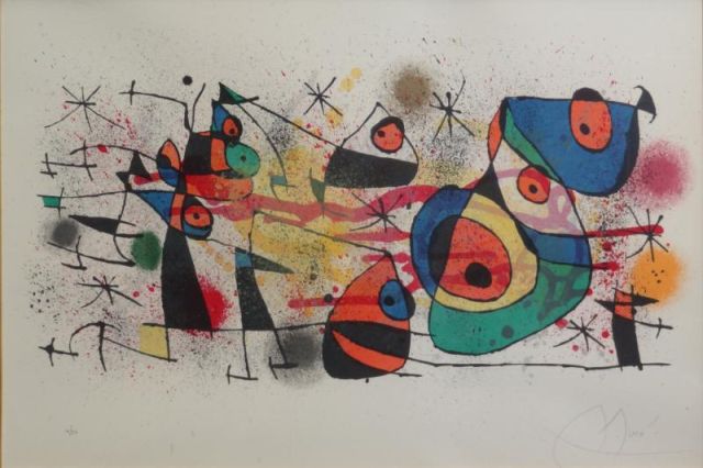 MIRO. Pencil Signed Lithograph.Signed