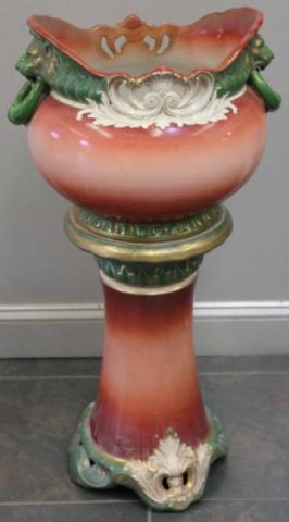 2 Piece Art Nouveau Ceramic Jardiniere 15eafe