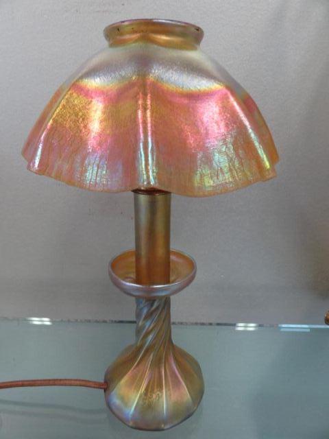 TIFFANY. Favrille Glass Candle Lamp.In