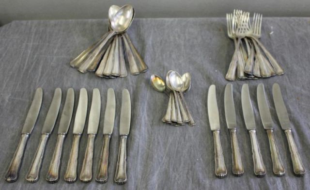 800 Silver Partial Flatware Set.12