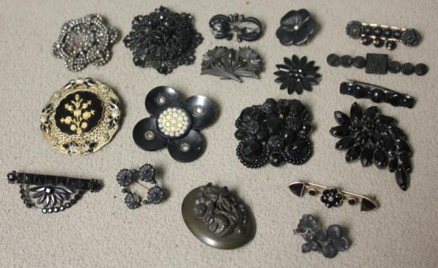 Mourning Jewelry Lot.Ranging from