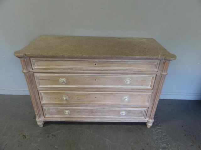 19th Cent Bleached Pine Marbletop 15eb84