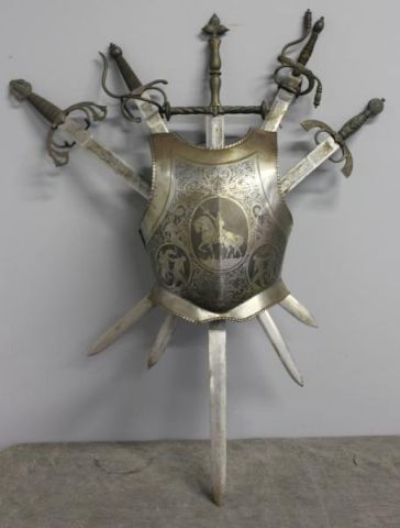 Vintage Armour and Swords Wall