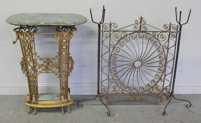 Art Deco Wrought Iron and Brass