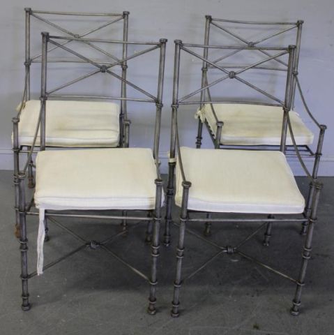 Set of 4 Modern Iron Garden Chairs.From