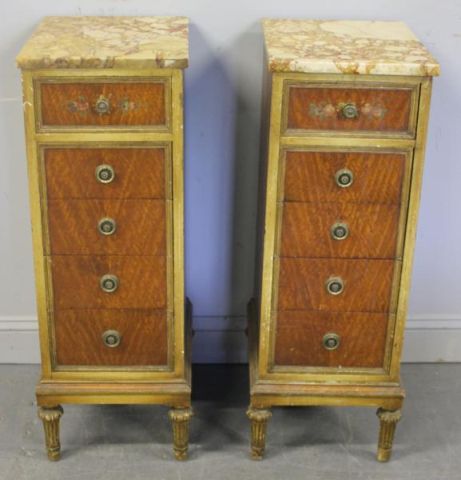 Pair of Satinwood Marble Top 5