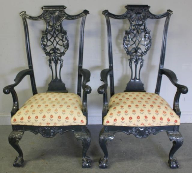 Pair of Oversize Chippendale Style 15eb9c