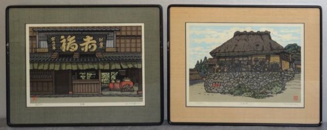 Two Signed Japanese Woodblock Prints.Both