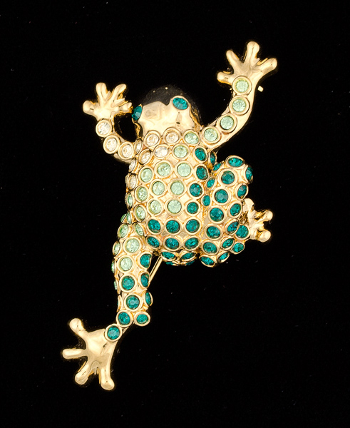 Monet Frog Brooch A rhinestone 15ec8d