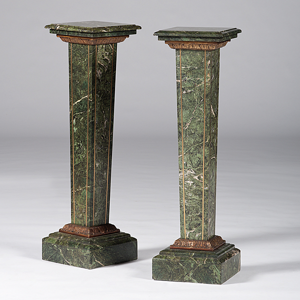 Contemporary Green Marble Pedestals