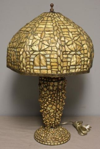 Unusual Antique Shell Art Lamp From 15ee4d