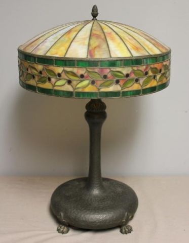Antique Leaded Glass Table Lamp.With