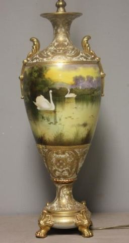 Nippon Decorated Porcelain Urn 15ee64