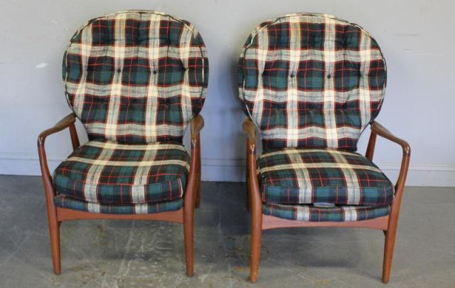 Pair of Danish Modern Upholstered