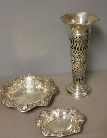 STERLING Large Vase and 2 Gorham 15eec3