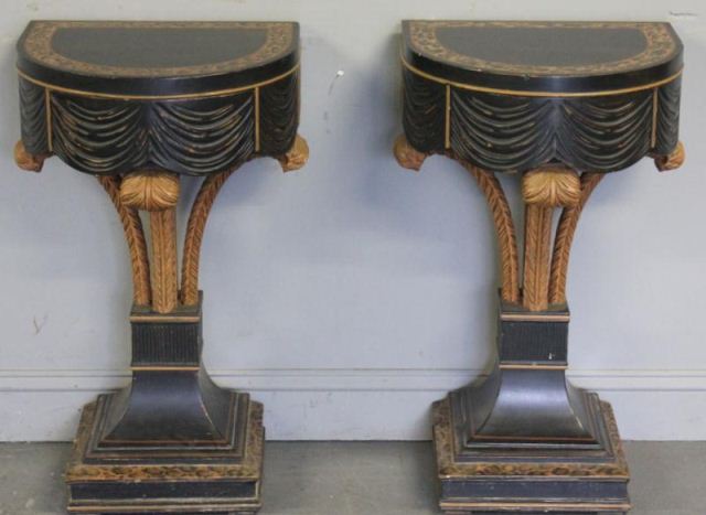 Pair of Plume Base One Drawer Stands.In