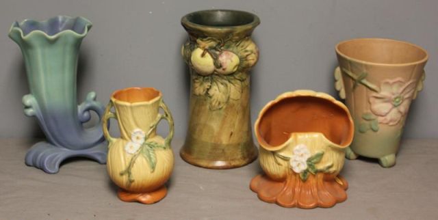 5 Piece Weller Art Pottery Lot.Includes