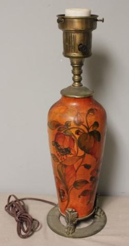 Moorcroft Orange Lamp with Floral 15ef22