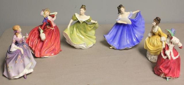 6 Royal Doulton Porcelain Figures Elaine 15ef23