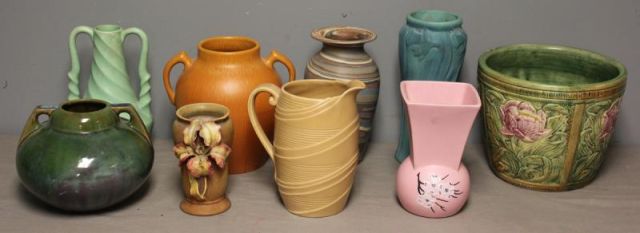 9 Piece Art Pottery Lot Including 15ef21