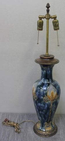 Large Art Nouveau Pottery Lamp Not 15ef2c