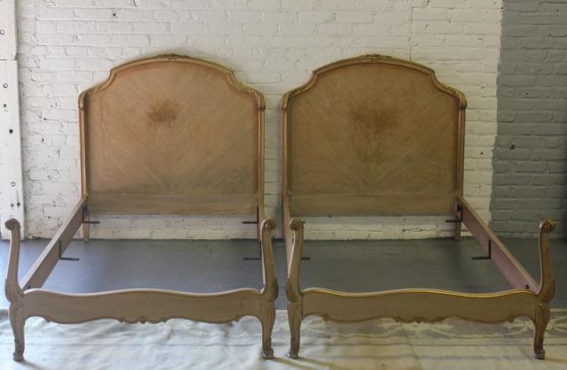 Pair of Gilt Wood Twin Beds.From an