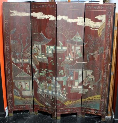 Asian 4 Panel Screen.From a Scarsdale