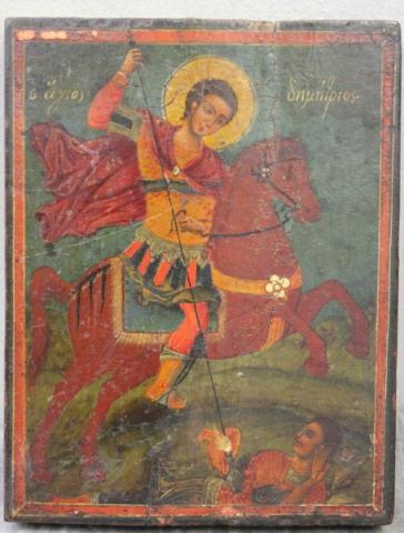 Greek Icon of St Demitirios Painted 15ef4b