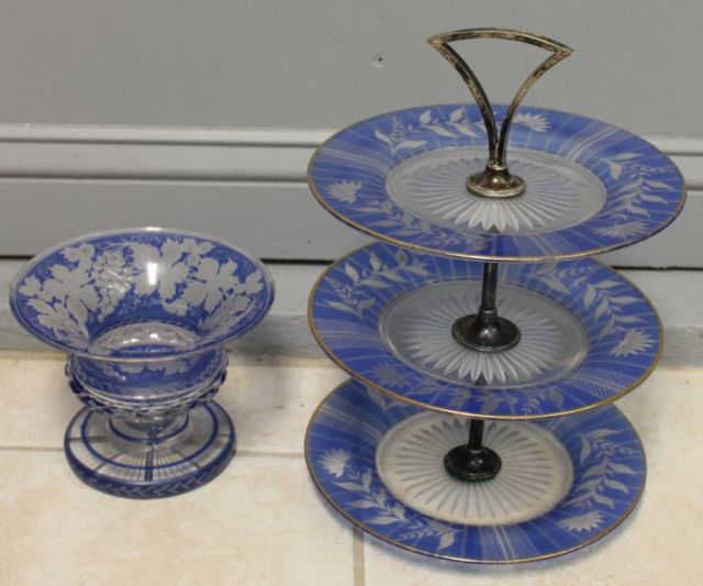 Antique Bohemian Glass Lot.Includes