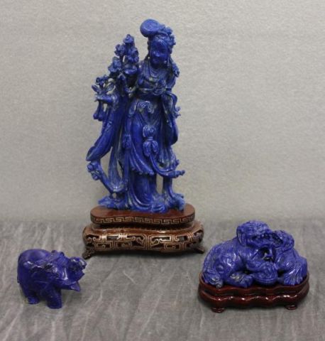 Chinese Lapis Lazuli Figures Including 15ef5f