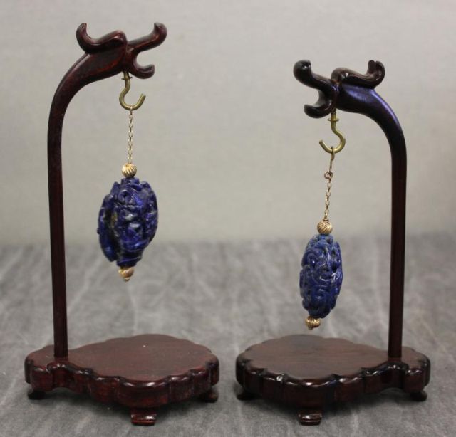 Two Asian Lapis Lazuli Pendants.On